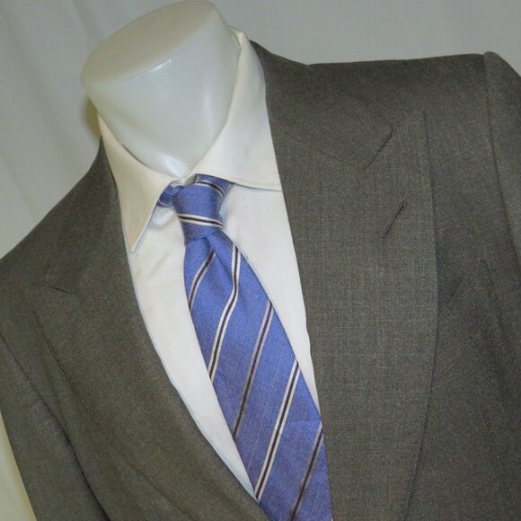 Tom Ford Gray Hopsack Current Silk Blend Peak Lapel Two Button Suit 44R - Picture 7 of 16